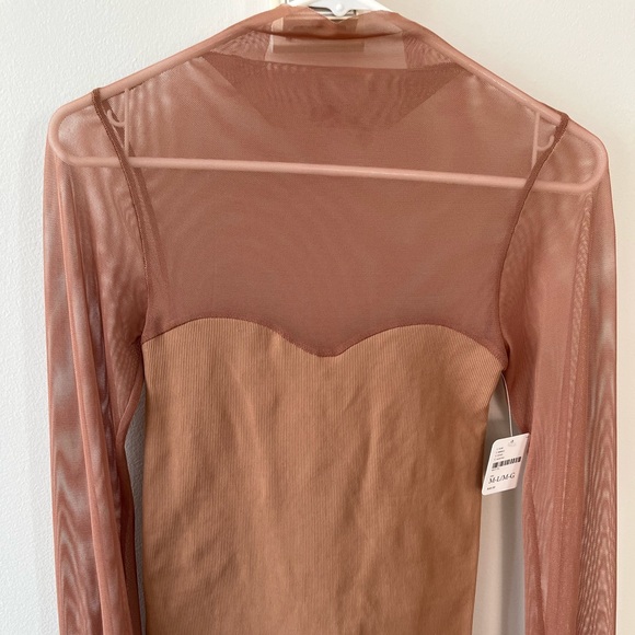 NWT Free People Light Up Layering Top in Cocoa/Nude M-L - Picture 5 of 10